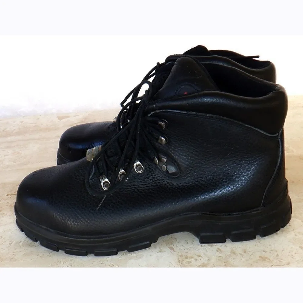 Young Bear Steel toe black leather boots